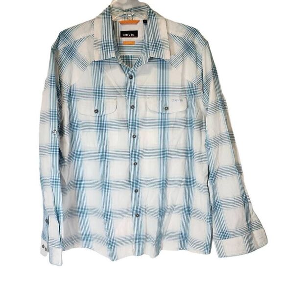Orvis Long-Sleeve Button-up Lightweight Men's Shirt Size LARGE B1 - Picture 1 of 8